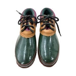 Sporto Size 8 Vintage Duck Shoes NOS Green Rubber Rain Boots Original Box